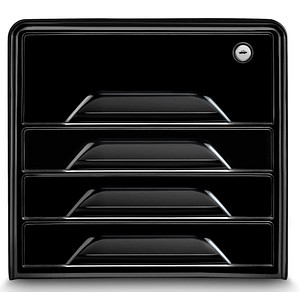 3462159013367 - cep Schubladenbox Smoove Secure  schwarz 107311011 DIN A4 mit 4 Schubladen 1 St