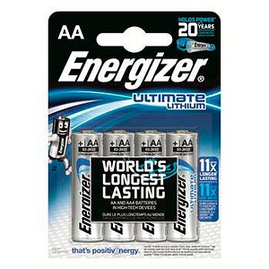 Energizer Batterie Ultimate Lithium, AA / Mignon / LR06, 1,5 Volt 7638900262643 Energizer 4 Stück