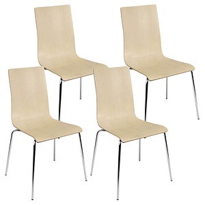 5901747064957 - Besucherstuhl Cafe VII ahorn   chrom ohne Armlehnen 4-Fuß-Gestell 5901747064957 4 Stück