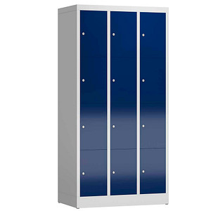 4061815857094 - Schließfachschrank ClassiX enzianblau lichtgrau X-520431 12 Schließfächer 870 x 500 x 1800 cm 4061815857094 LÜLLMANN