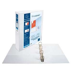 3130639518441 - Präsentationsringbuch Kreacover 51844E A4+ 4 Ringe 50mm Ring-Ø Karton PP-kaschiert 3 Außentaschen 2 Innentaschen weiß 31306