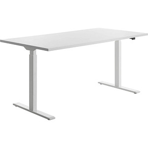 4014296860749 - Sitz-Steh-Schreibtisch E-Table TTS16080WW elektrisch höhenverstellbar 70-120cm (H) 160cmx80cm (BxT) rechteckig weiß   Weiß 4
