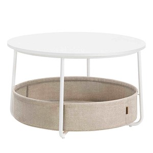 VASAGLE Couchtisch rund Spanplatte beige, weiß 75,0 x 75,0 x 45,0 cm, 1 St.