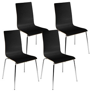 5901747064964 - Besucherstuhl Cafe VII schwarz   chrom ohne Armlehnen 4-Fuß-Gestell 5901747064964 4 Stück