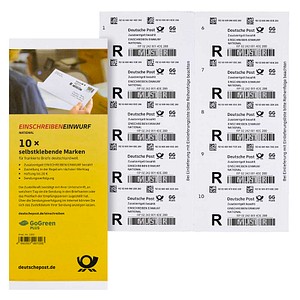 4050357007203 - Deutsche Post Einschreiben-Label Einwurf 235 ¤ Deutschland 10 Stück