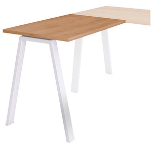 8427951011763 -  BLANCA Anstell- BLANCA Schreibtisch eicheweiß rechteckig 4-Fuß-Gestell weiß 1000 x 600 cm 8427951011763 rocada