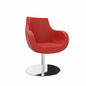 4260761571140 - Besuchersessel Pirum rot chrom Stoff 1 St