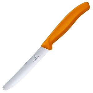 7611160032362 - VICTORINOX Frühstücksmesser Swiss Classic silber orange glatt Klinge 110 cm