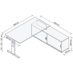 4032062331521 - OSE16SB höhenverstellbarer Schreibtisch weiß rechteckig T-Fuß-Gestell grau 1600 x 800 cm 4032062331521 - OSE16SB höhenverstellbarer Schreibtisch weiß rechteckig T-Fuß-Gestell grau 1600 x 800 cm