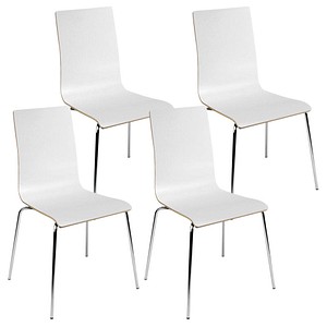 5901747064971 - Besucherstuhl Cafe VII weiß chrom ohne Armlehnen 4-Fuß-Gestell 5901747064971 4 Stück 5901747064971 - Besucherstuhl Cafe VII weiß chrom ohne Armlehnen 4-Fuß-Gestell 5901747064971 4 Stück
