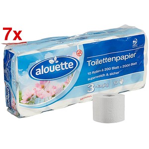 AKTION: alouette Toilettenpapier 3-lagig 70 Rollen