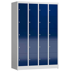 4061815857445 - Schließfachschrank ClassiX enzianblau lichtgrau X-520541 20 Schließfächer 1185 x 500 x 1800 cm 4061815857445 LÜLLMANN