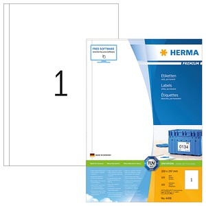 100 HERMA Etiketten 4458 weiß 200,0 x 297,0 mm