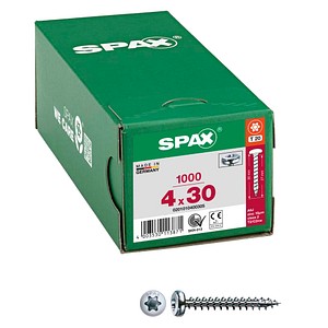 4003530113871 - Spax - Universalschraube 4 x 30 mm 1000 Stück Vollgewinde Halbrundkopf t-star plus T20 4CUT wirox - 0201010400305