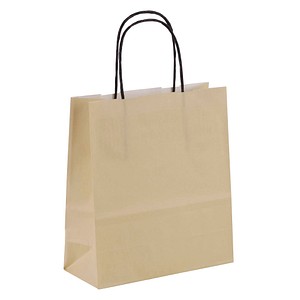 VP Papier-Tragetaschen Toptwist ivory 19,0 x 21,0 cm, 50 St.