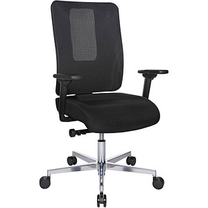 4014296953205 - Bürostuhl Sitness Open X (N) Deluxe Alu mit Schiebesitz schwarz   silber mit Armlehnen bis 110kg 4014296953205 Topstar