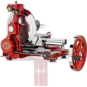 8050040425334 - PROMO BERKEL B114 rot - Schwungrad-Aufschnittmaschine + Sockel + 54-teiliges Set Steakmesser