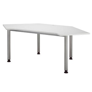 Orbis höhenverstellbarer Schreibtisch grau Trapezform