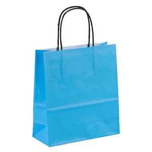 VP Papier-Tragetaschen Toptwist aquamarin 19,0 x 21,0 cm, 50 St.