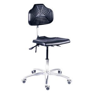 4262367690058 - Arbeitsdrehstuhl W4-TR-PU-ALU schwarz   chrom bis 120kg 4262367690058 Mey Chair