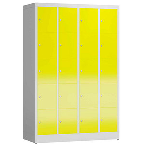 4061815857476 - Schließfachschrank ClassiX lichtgrau zinkgelb X-520546 20 Schließfächer 1185 x 500 x 1800 cm 4061815857476 LÜLLMANN