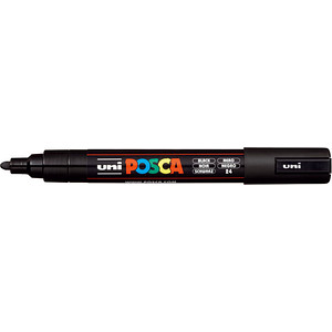 uni-ball POSCA PC-5M Acrylstift schwarz 1,8 - 2,5 mm, 1 St.