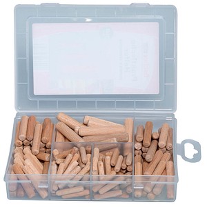 4048962347746 - fischer fischer easyDIY Box Holzdübel Box aus hochwertigem Kunststoff ab 3 Stk Holzdübel 160-teilig
