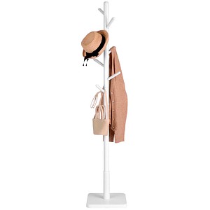 0194343010533 - Songmics - vasagle Garderobenständer Kleiderständer Massivholz freistehend Baumform 8 Haken für Jacken Hüte Taschen Eingangsbereich Flur