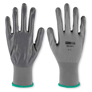10 x HygoStar Nylon-Feinstrick-Handschuh Craft L/9 grau VE=12 Paar