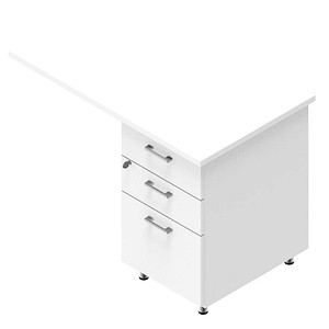 Quadrifoglio Standcontainer weiß 3 Auszüge Kunststoff-Stangengriff weiß 100,0 x 60,0 x 75,0 cm