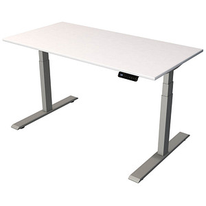Kerkmann Smart office elektrisch höhenverstellbarer Schreibtisch weiß rechteckig, T-Fuß-Gestell silber 140,0 x 70,0 cm