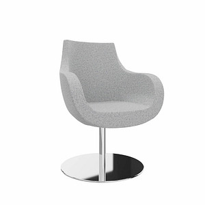 fm Besuchersessel Pirum hellgrau chrom Stoff, 1 St.