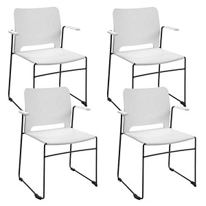 4 Topstar Besucherstühle Visit Lite RE10AWW weiß Kunststoff