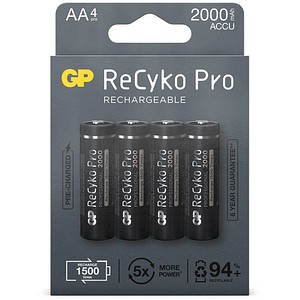 4 GP Akkus ReCyko+ PRO Mignon AA 2.000 mAh