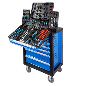 RAPTOR Werkstattwagen schwarz/blau 7 Schubladen