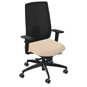 Dauphin Bürostuhl Indeed mesh Stoff beige, Gestell schwarz