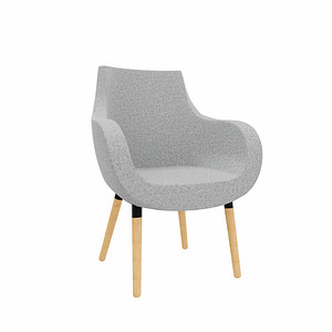 fm Besuchersessel Pirum hellgrau buche, gebeizt Stoff, 1 St.