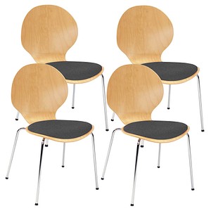 5901747065008 - Besucherstuhl Cafe VI buche   chrom ohne Armlehnen 4-Fuß-Gestell 5901747065008 4 Stück