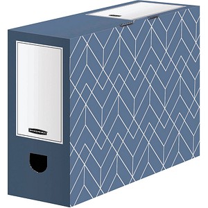 Image of 5 Bankers Box Archivboxen Bankers Box Décor Serie schieferblau/weiß 10,0 x 34,5 x 25,3 cm