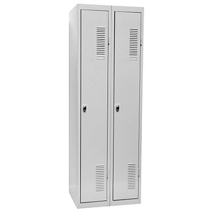 4260054773893 - Spind 51324 Metall 2 Abteile mit 2 Fächern abschließbar 60x180cm (BxH) lichtgrau 4260054773893 SZ Metall 4260054773893 - Spind 51324 Metall 2 Abteile mit 2 Fächern abschließbar 60x180cm (BxH) lichtgrau 4260054773893 SZ Metall