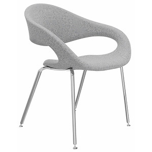 fm Besucherstuhl Elan 4260761571355 hellgrau Stoff, 1 St.
