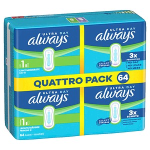 always Binden Ultra Day Normal für leichte bis mittlere Tage, 64 St.