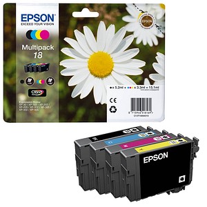 4 EPSON 18 / T1806 schwarz, cyan, magenta, gelb Tintenpatronen 4 EPSON 18 / T1806 schwarz, cyan, magenta, gelb Tintenpatronen