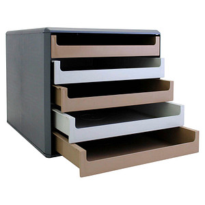 M&M Schubladenbox  karamell, vanille 30057677BE, DIN A4 mit 5 Schubladen, 1 St.