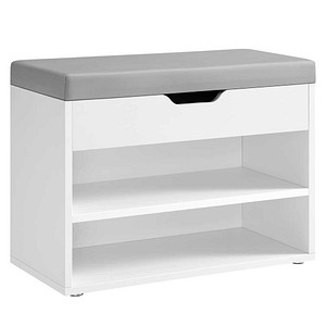 VASAGLE Schuhbank LHS020W01 weiß, grau Holz 60,0 cm