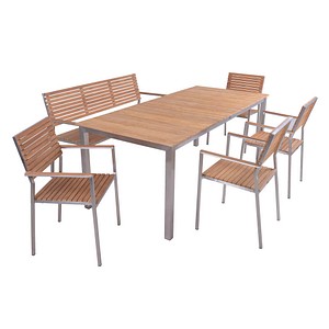 Garden Pleasure Sitzgruppe DALLAS/DENVER, silber Holz, Metall