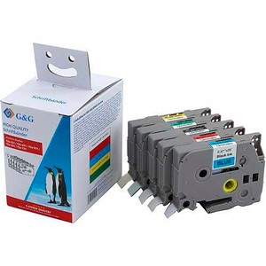 G&G Schriftbänder 12mm Sortiert 5er Pack
