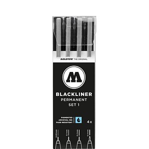 MOLOTOW BLACKLINER SET 1 Fineliner-Set schwarz, 4 St.