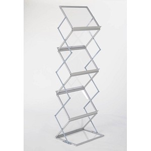 Prospektständer silber DIN A3, DIN A4 6 Fächer