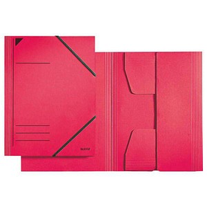 Leitz Eckspannmappe 3981 3981-00-25, A4 rot Recyclingkarton 430g, mit 3 Einschlagklappen 4002432329779 Leitz